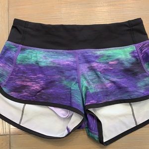 Lululemon, 2.5 inch speed short. Multicolor